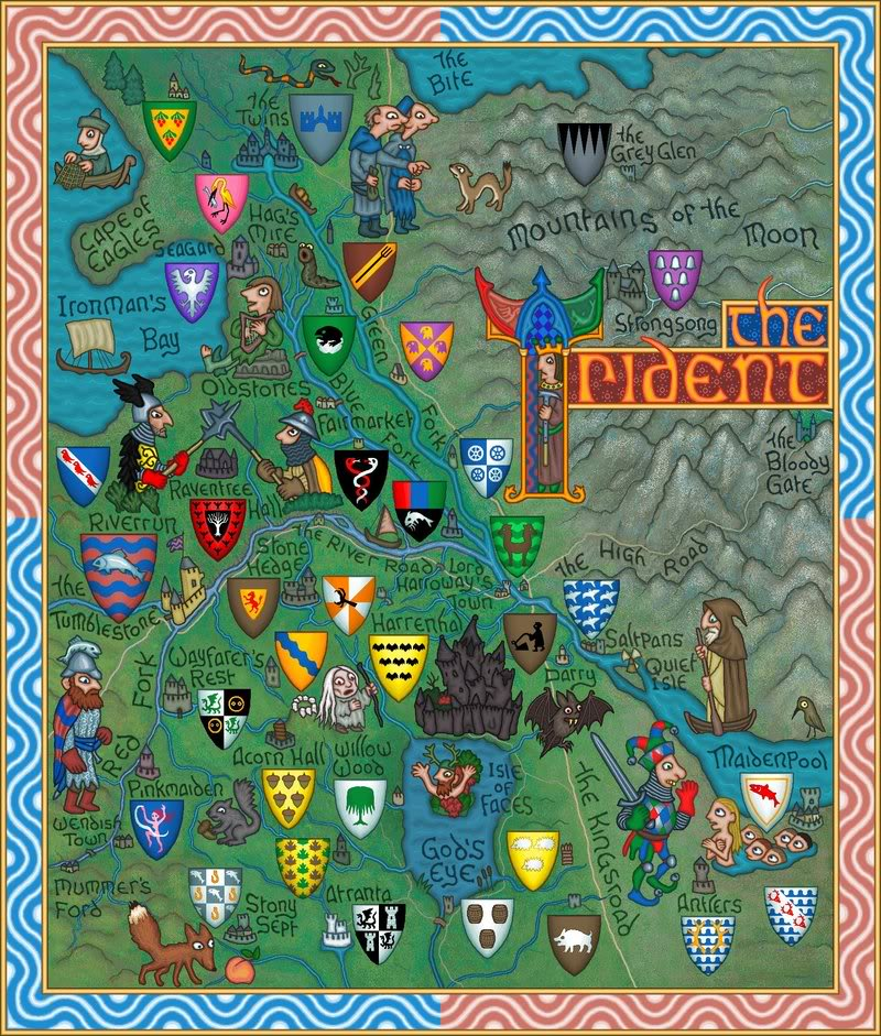 Illustration for article titled Here there be White Walkers in stylized Game of Thrones maps
